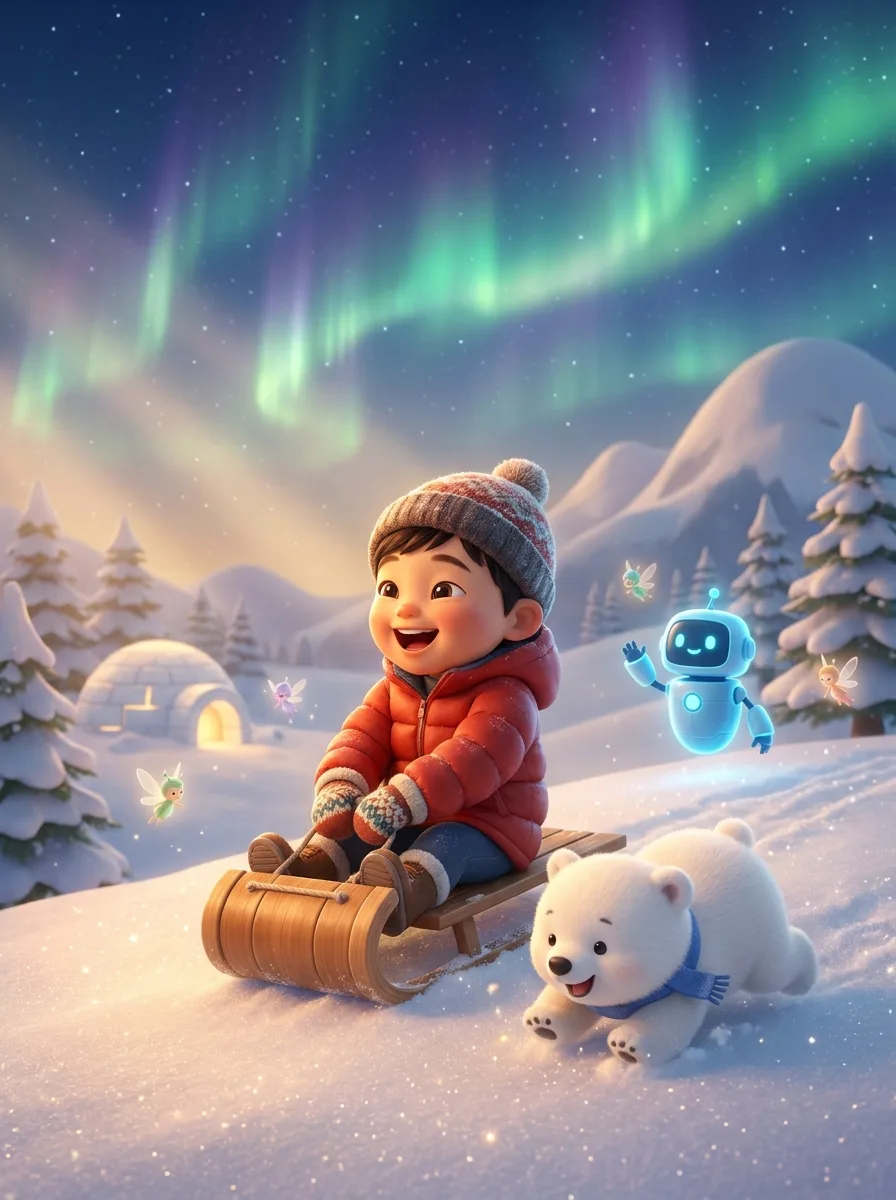 Journey to the Frozen North - personalized children's book cover