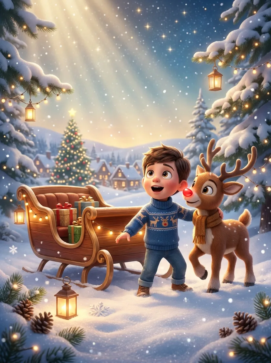 A Very Merry Christmas - personalized children's book cover