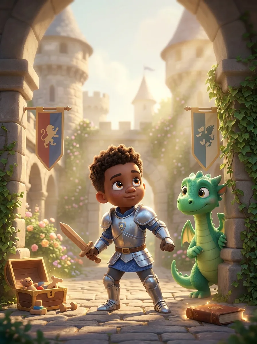 The Brave Little Knight - personalized children's book cover