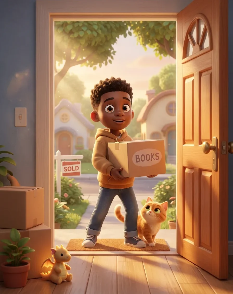 The New Home Adventure - personalized children's book cover
