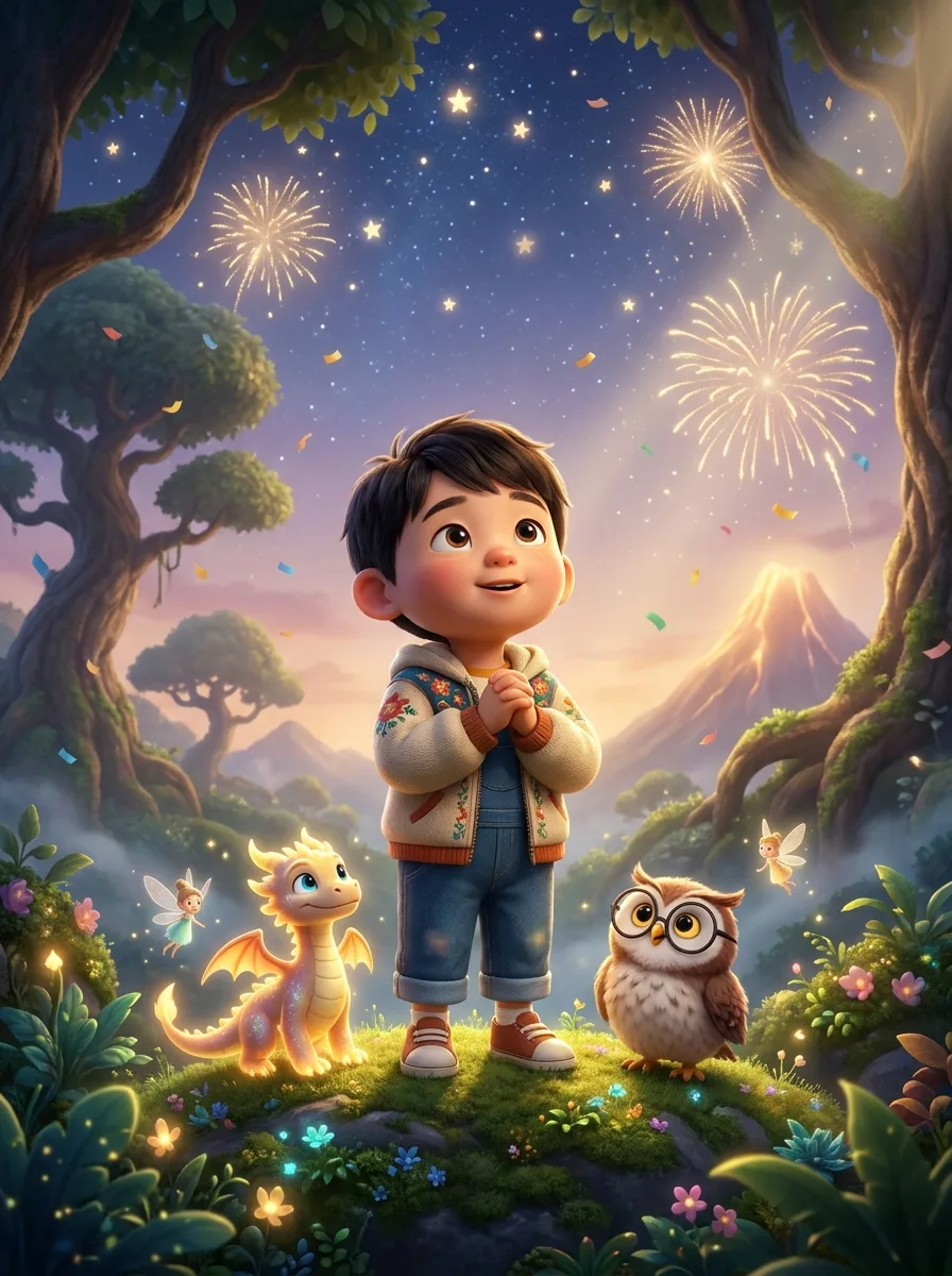 Hello, New Year! - personalized children's book cover