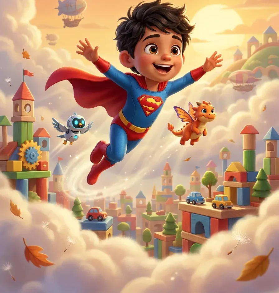 Personalized superhero storybook cover starring a child