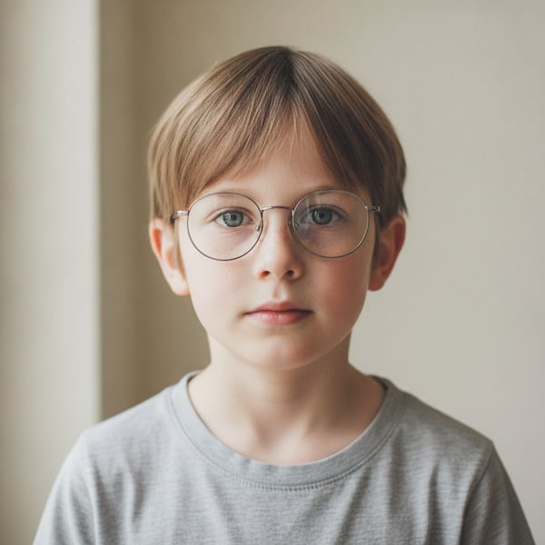 Reference portrait: Round glasses, age 6