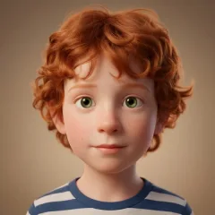 The same child, drawn as the hero